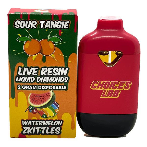 buy choices lab sour tangie and watermelon zkittles disposable cannabis vape online
