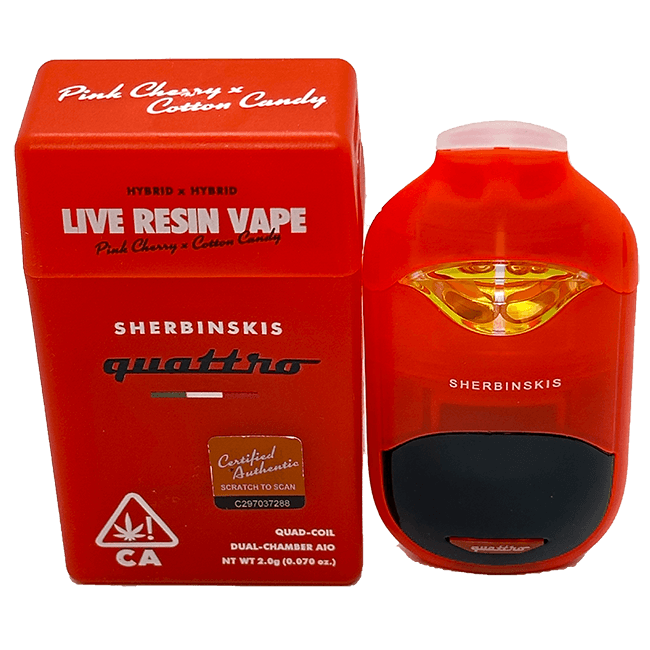 buy sherbinskis pink cherry x cotton candy disposable cannabis vape online