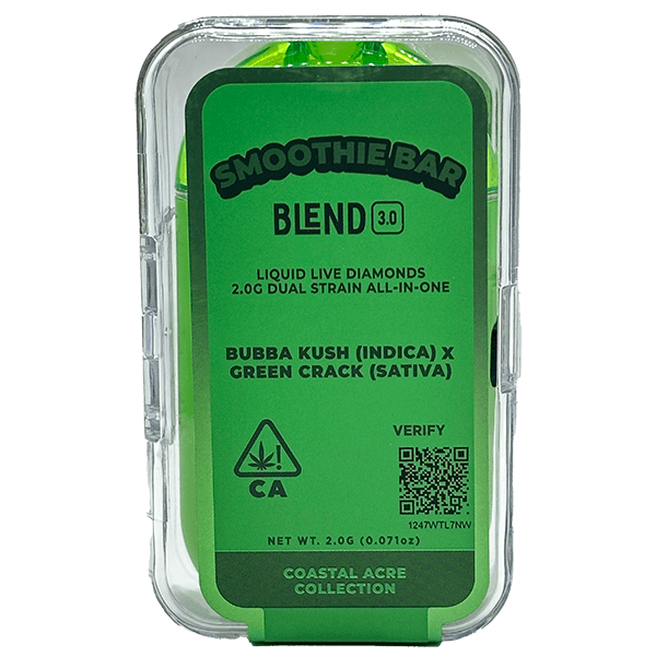 buy smoothie bar bubba kush x green crack disposable cannabis vape online